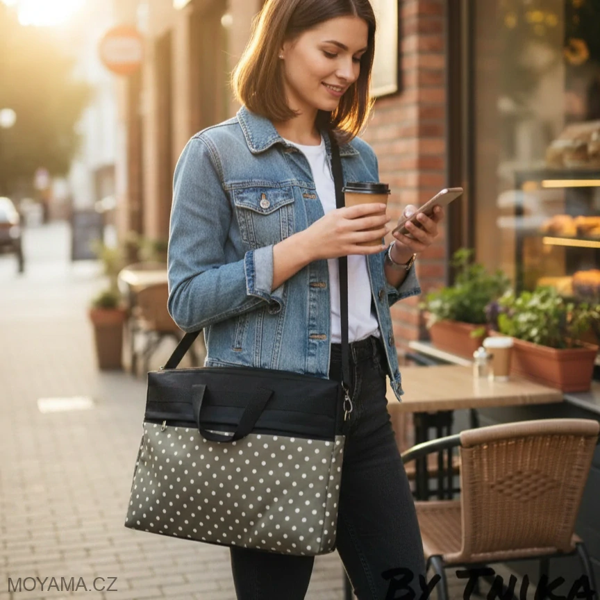 Velká taška crossbody - Tommy puntíky