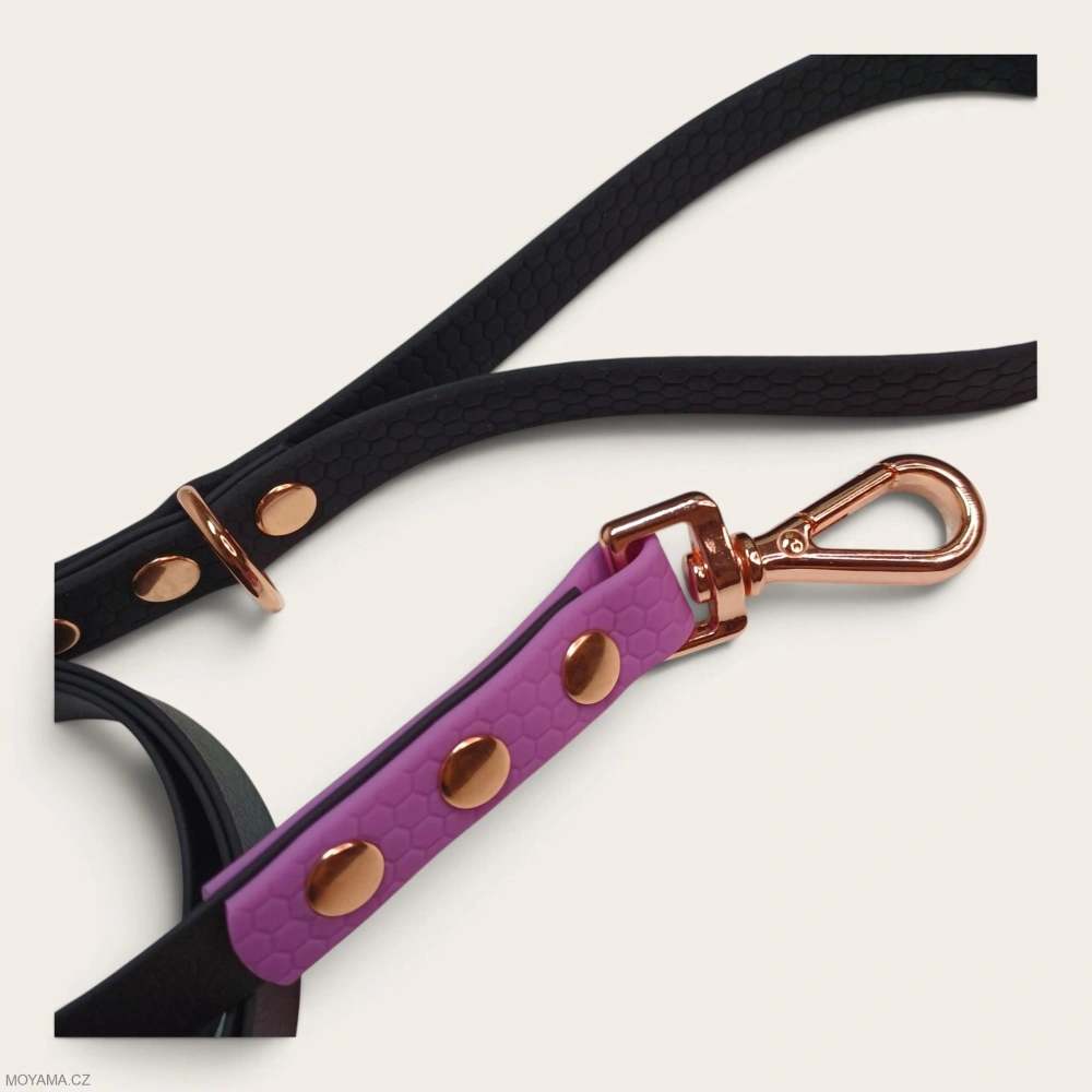 Vodítko S - black lila hexa
