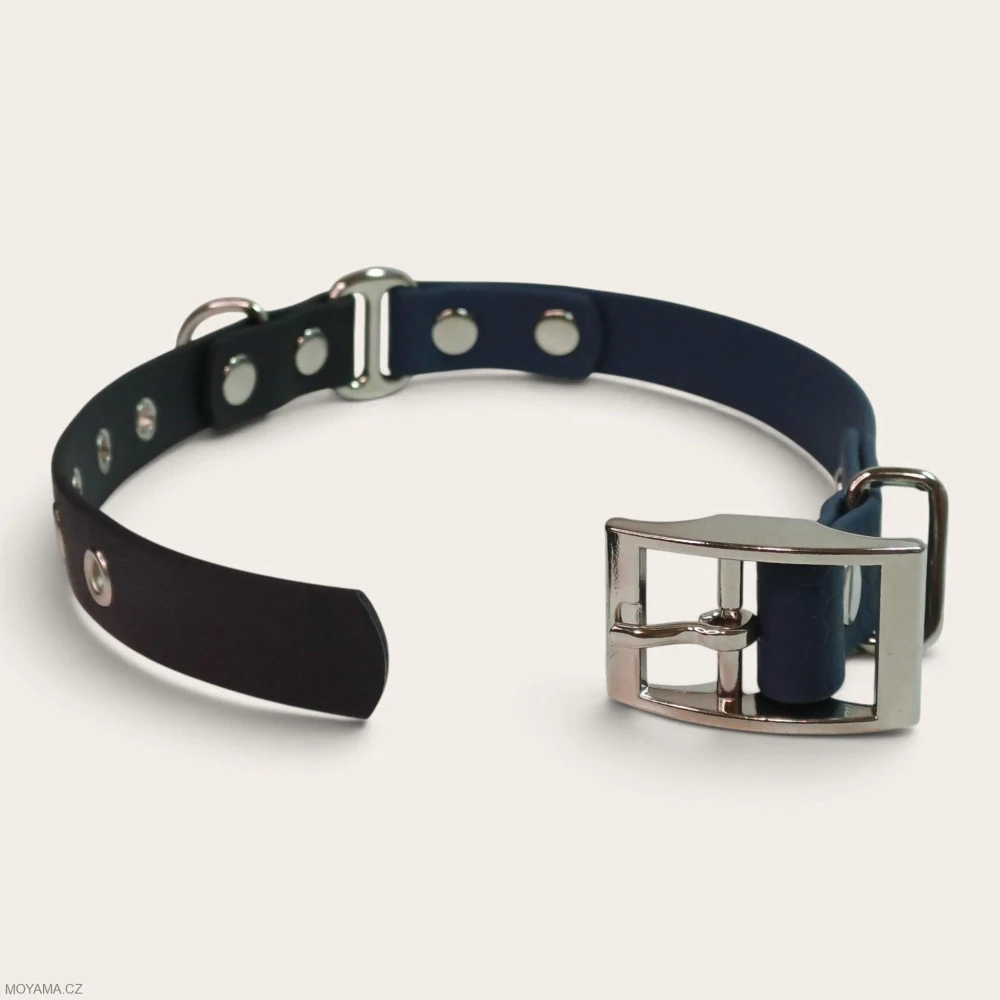 Obojek M – Charlie DUO black-dark blue hexa