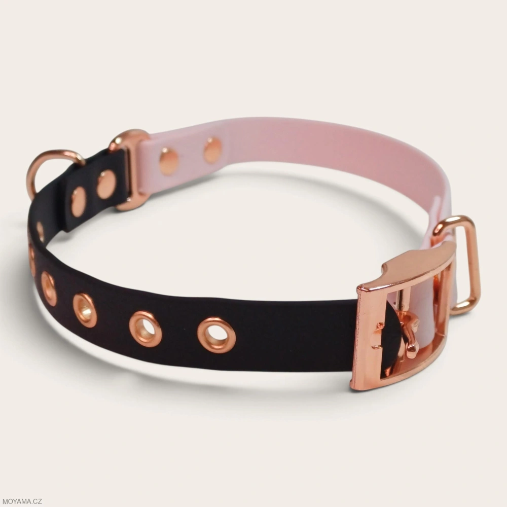 Obojek L – Charlie DUO black-light pink hexa