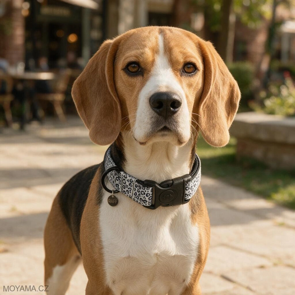 Obojek M/L - gepard bílý