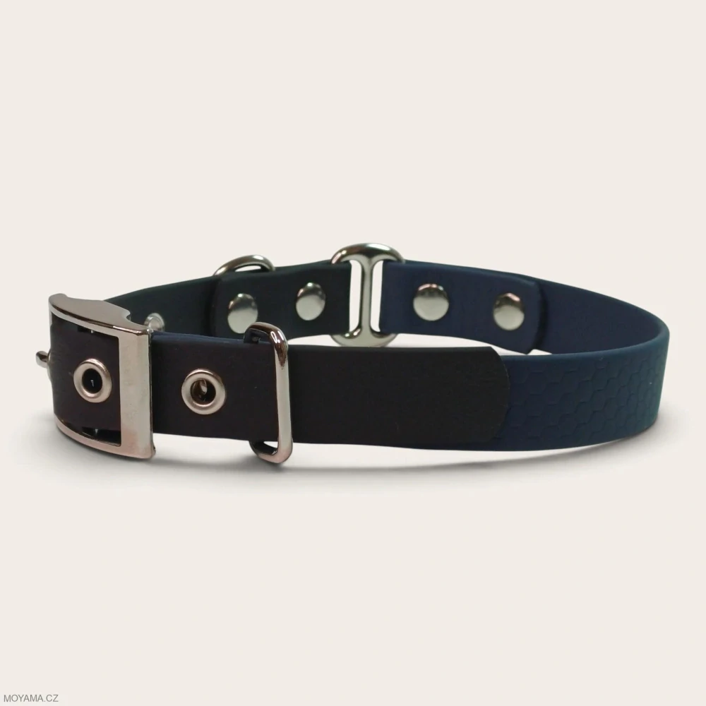 Obojek M – Charlie DUO black-dark blue hexa