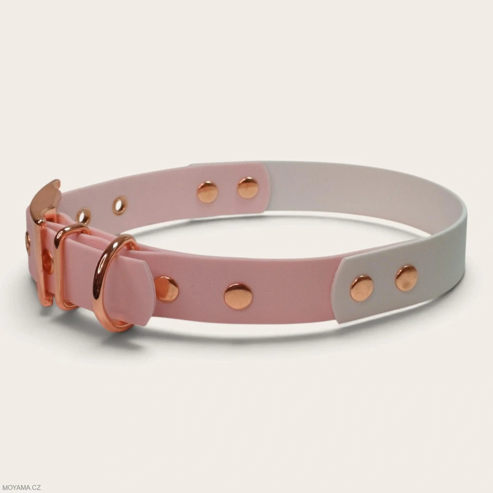Obojek XL – Charlie DUO white-pink
