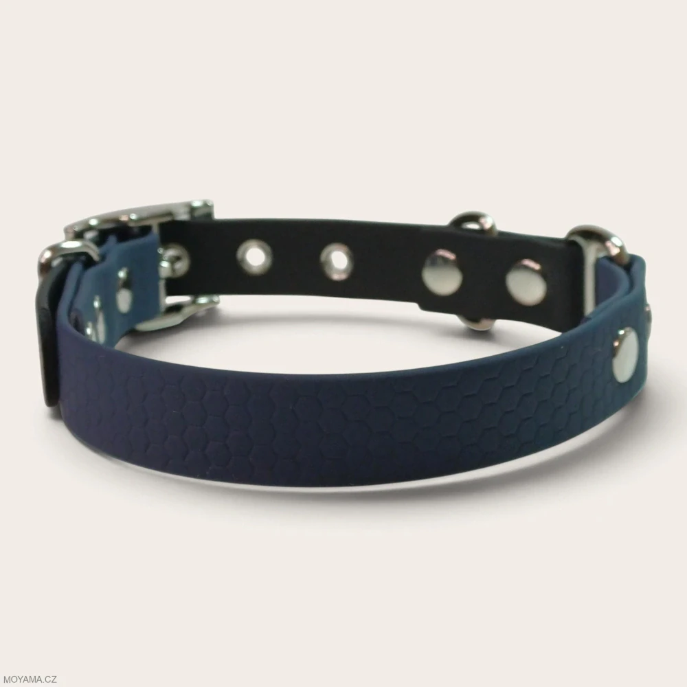 Obojek M – Charlie DUO black-dark blue hexa