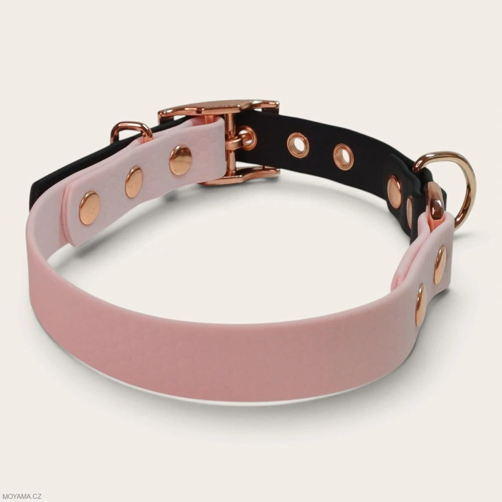 Obojek L – Charlie DUO black-light pink hexa