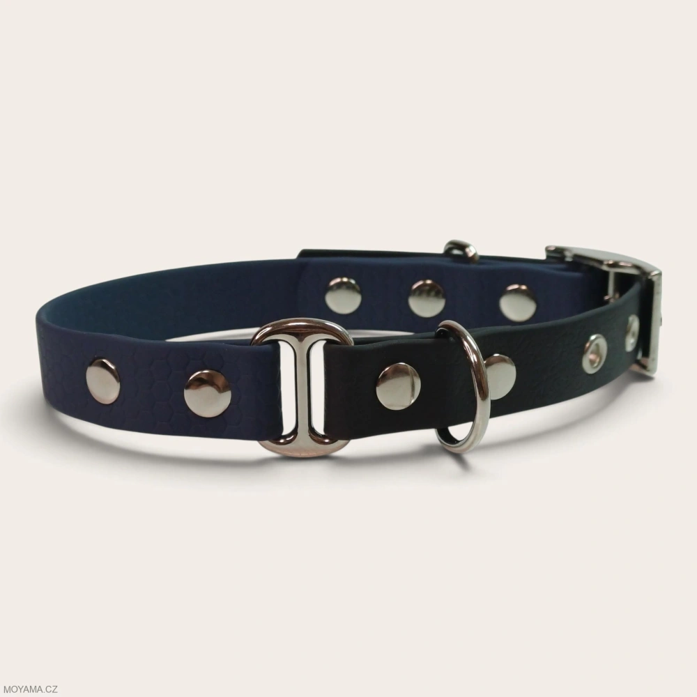 Obojek M – Charlie DUO black-dark blue hexa