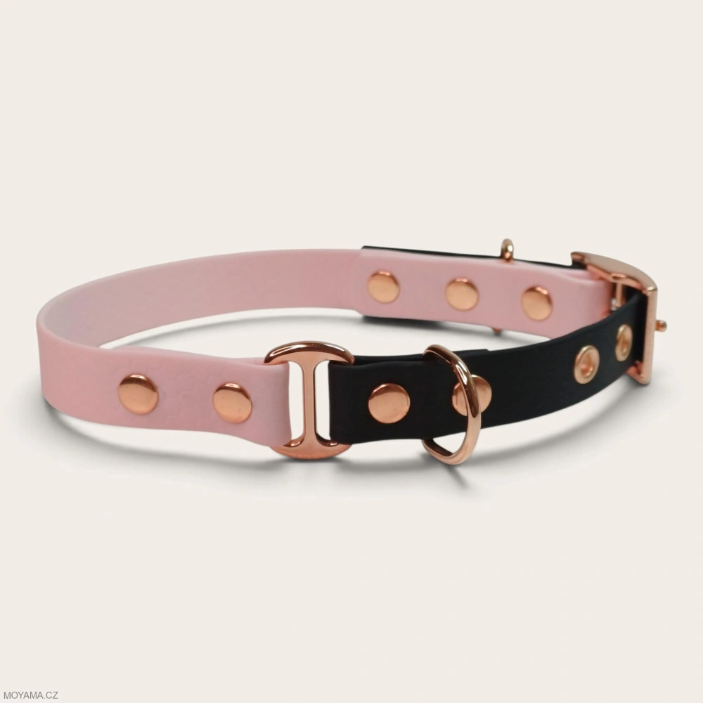Obojek L – Charlie DUO black-light pink hexa