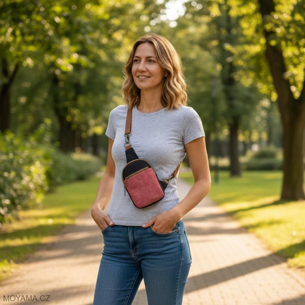 Crossbody DEFNE I. – black and bordo