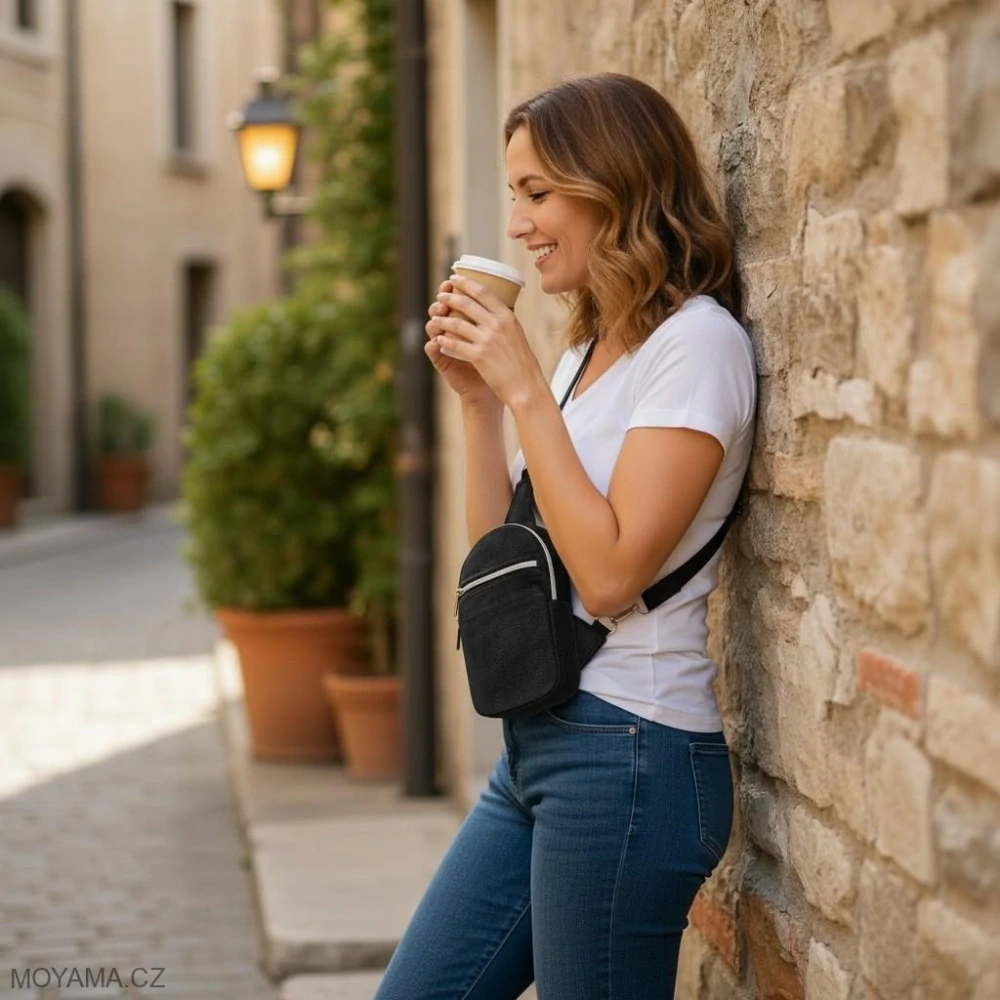 Crossbody DEFNE Velvet Graphite Cord