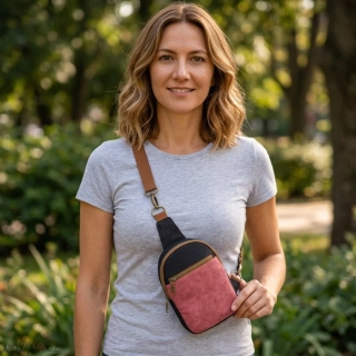 Crossbody DEFNE I. – black and bordo